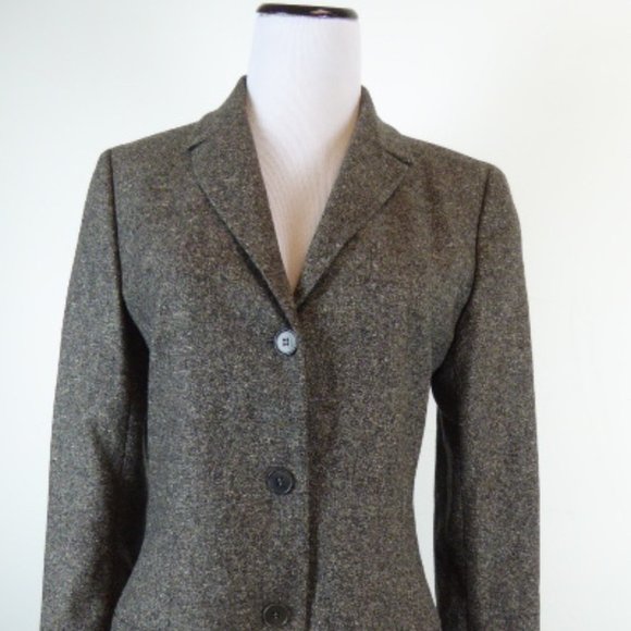 CALVIN KLEIN COLLECTIONbrown tweed JACKET blazer 8 44 made in Italy stretch